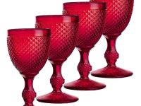 Set with 4 water Goblets Red Bicos Vista Alegre